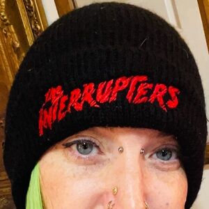 Black Knit Beanie with The Interrupters logo